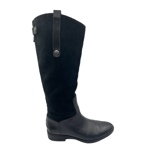 Sam Edelman Pembrooke Black Suede Leather Riding Boots Tall Knee High - Picture 6 of 15